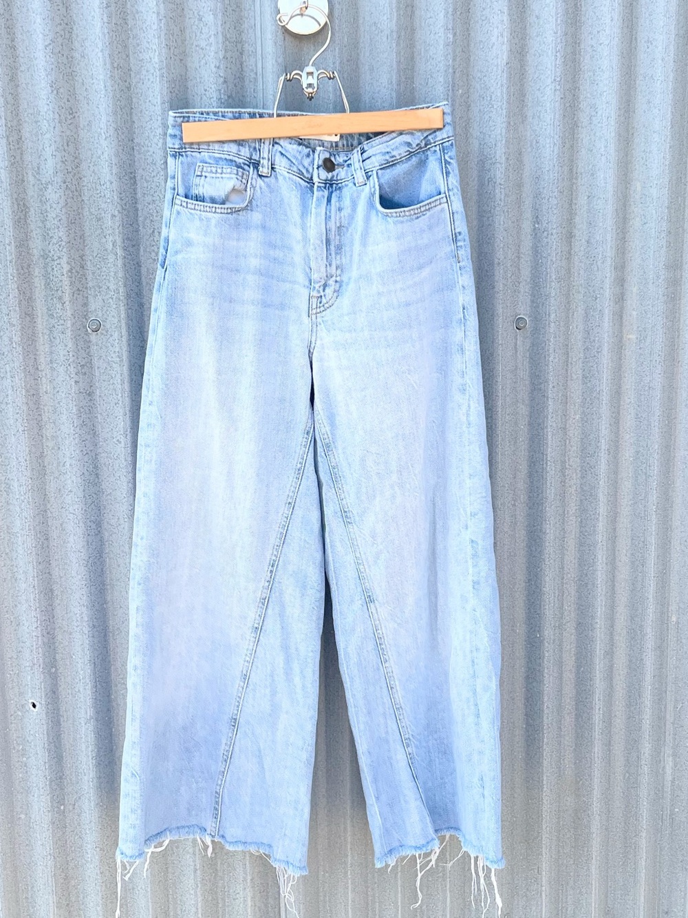 Zara Wide Leg 100% Cotton Jeans Size 4